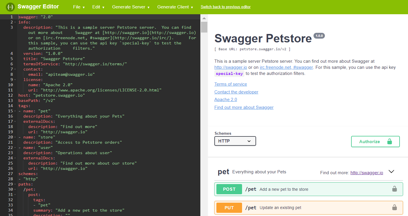 How to host Swagger documentation using yaml/json  